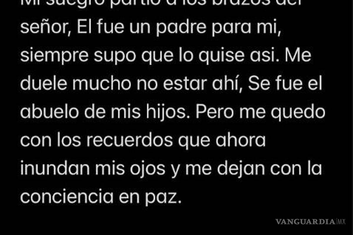 $!El músico se despidió de su suegro públicamente.