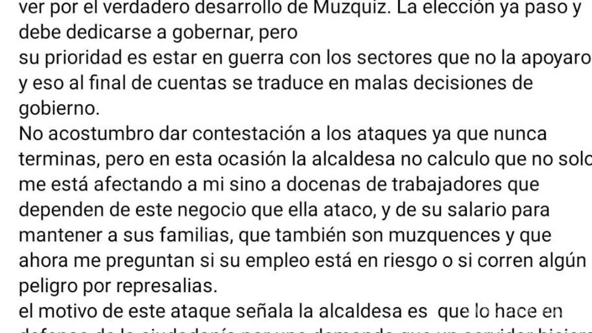 Alcaldesa de Múzquiz llama a no comprar en tienda local; propietario le responde