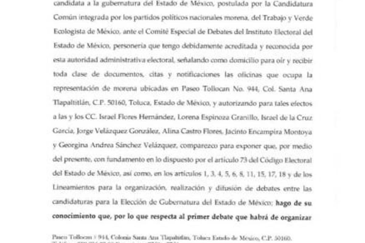 $!Equipo de Delfina Gómez solicita que se aplace primer debate con Alejandra Del Moral
