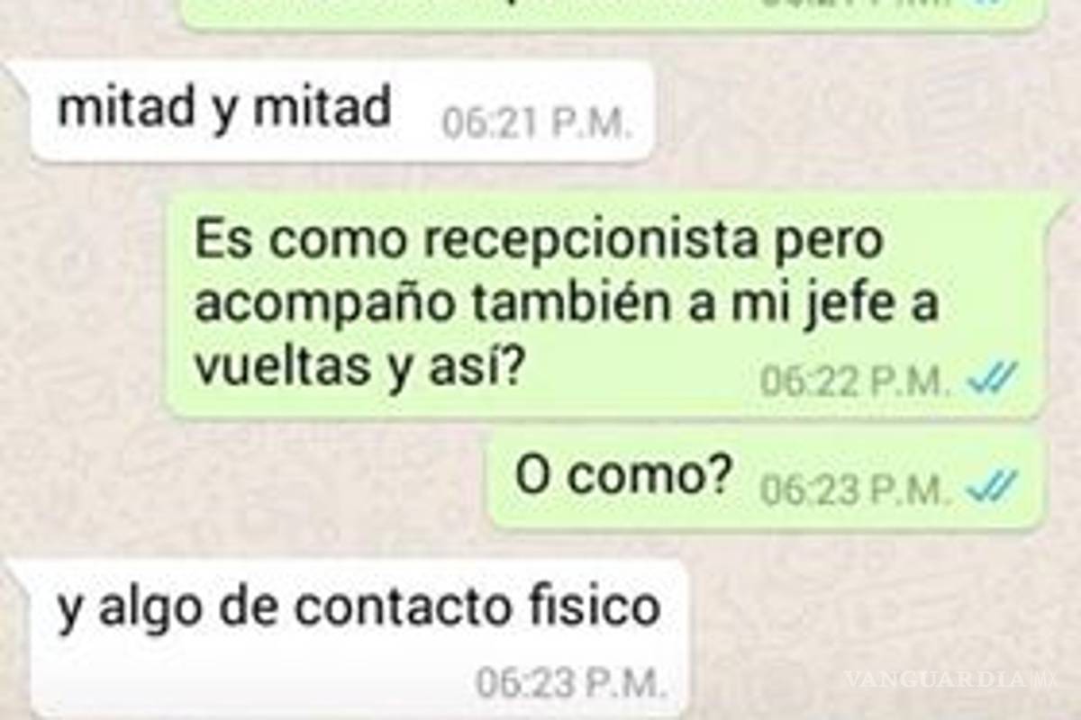 $!Empresa de Monterrey solicita asistente personal para contacto 'íntimo' y muchacha lo denuncia en redes