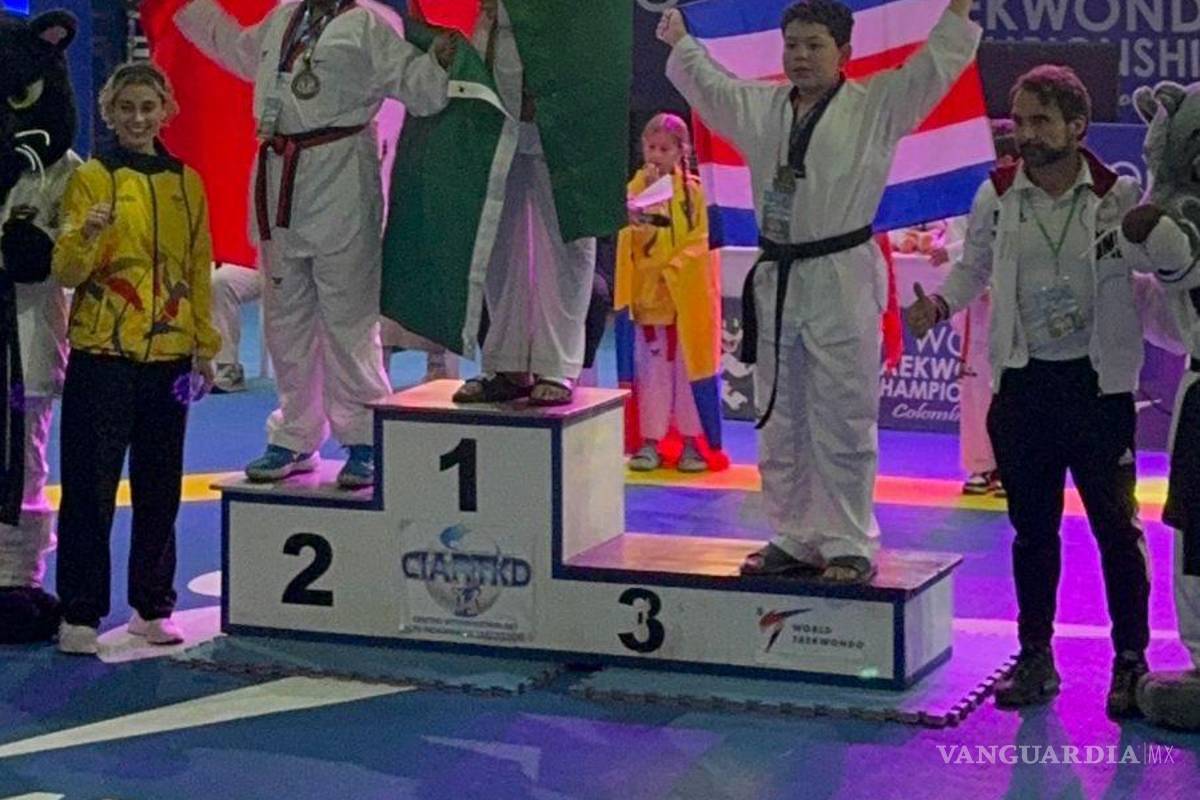 $!Los coahuilenses Amaite Castañeda y Mateo Sandoval conquistaron el oro en el torneo internacional celebrado en Sogamoso, Colombia, reafirmando el nivel del taekwondo juvenil mexicano.