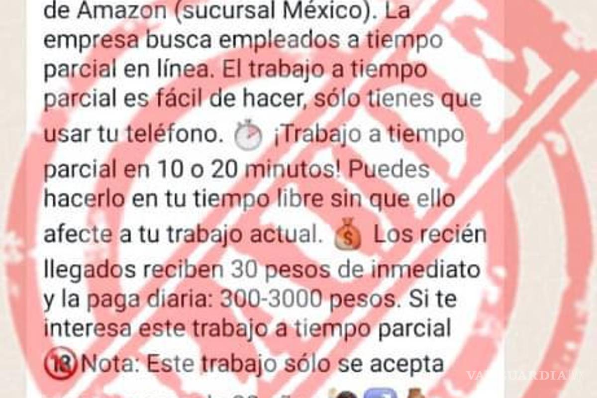 Alertan en Saltillo por nuevo fraude vía Whatsapp: ofertas de empleo ¿te contactaron de RH de Amazon?