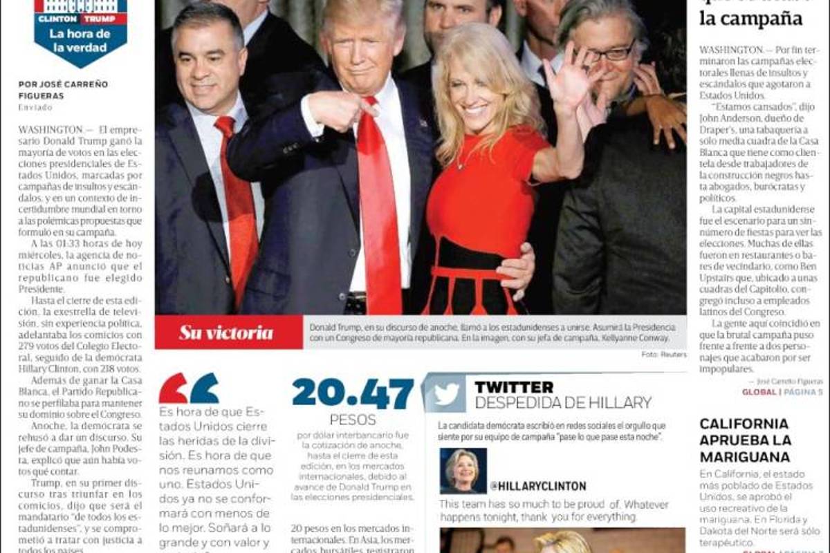 $!Titulares Prensa Nacional 09/11/2016