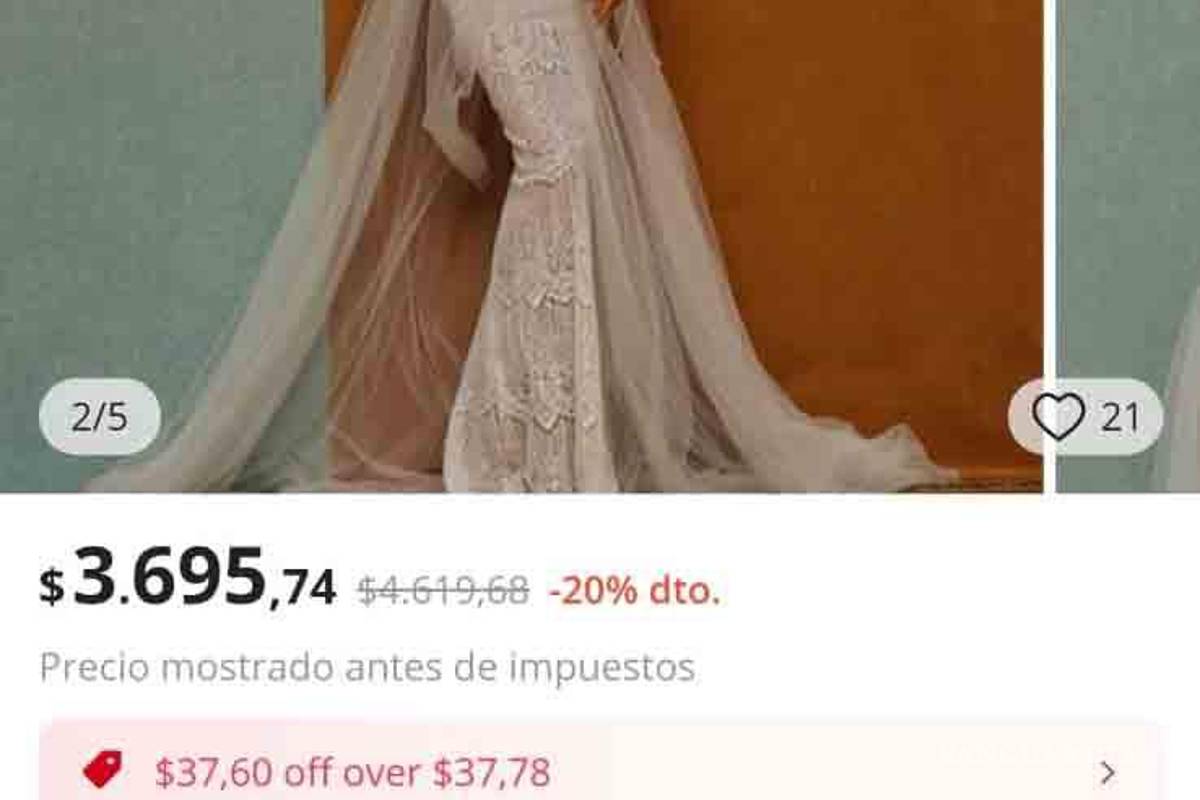 $!Vestido de novia de Ángela Aguilar es encontrado en AliExpress por este módico precio