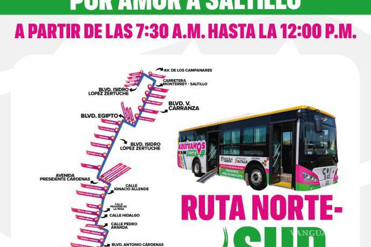 $!Saltillo: así será el ajuste de las rutas troncales gratuitas durante la Ruta Recreativa