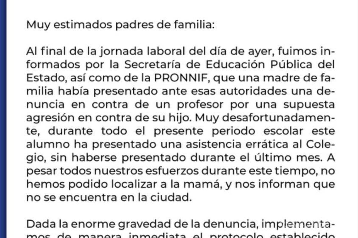 Denuncian a profesor del Colegio Americano de Saltillo por agresión contra menor