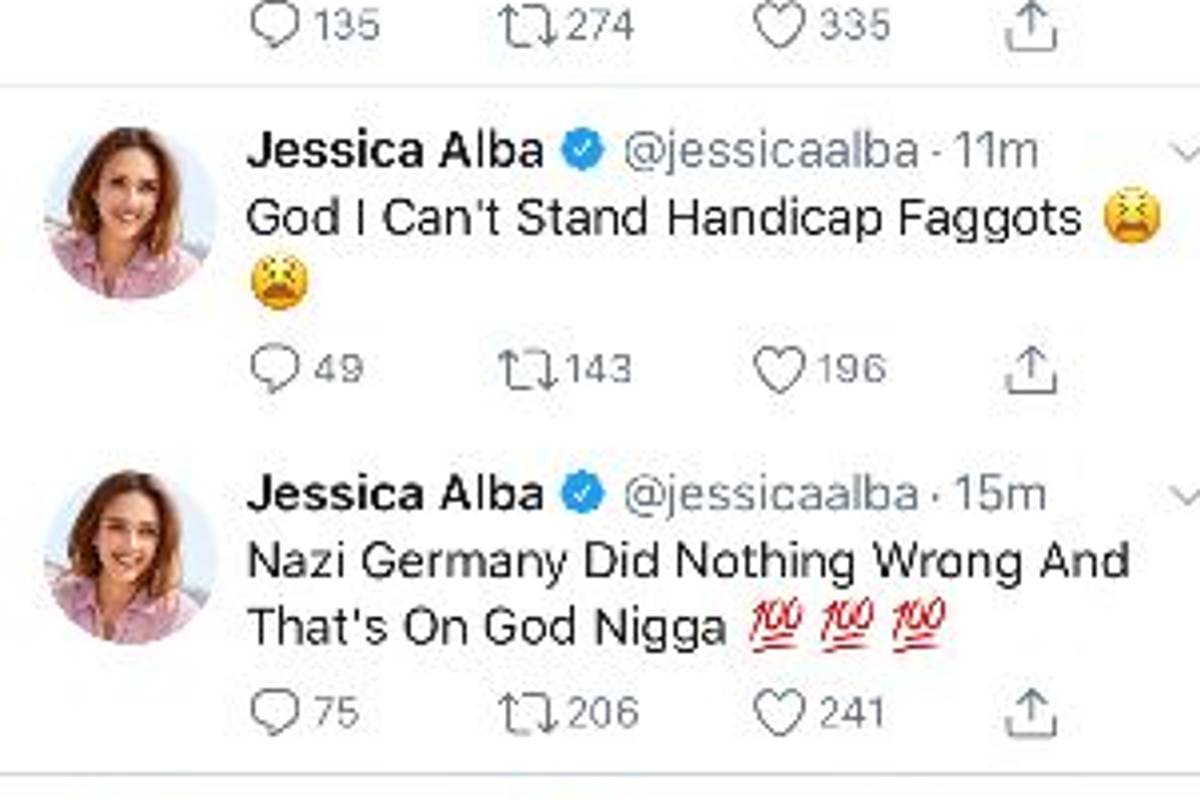 $!Racista que apoya a los nazis hackea el Twitter de Jessica Alba (fotos)