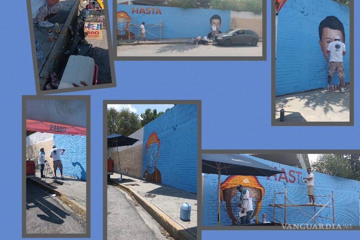 Terminan mural de búsqueda a Johan Gael en Saltillo