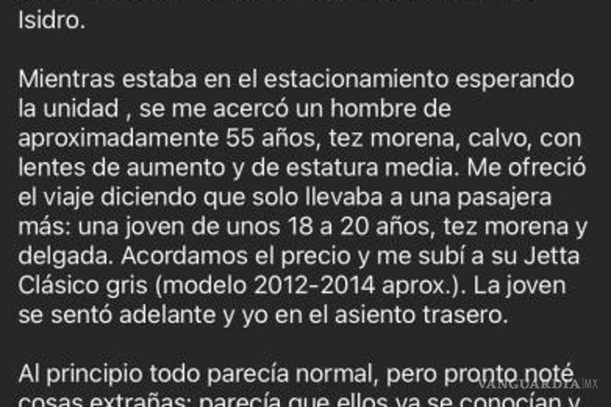 $!El joven dio cuenta de su experiencia en una publicación de Facebook-