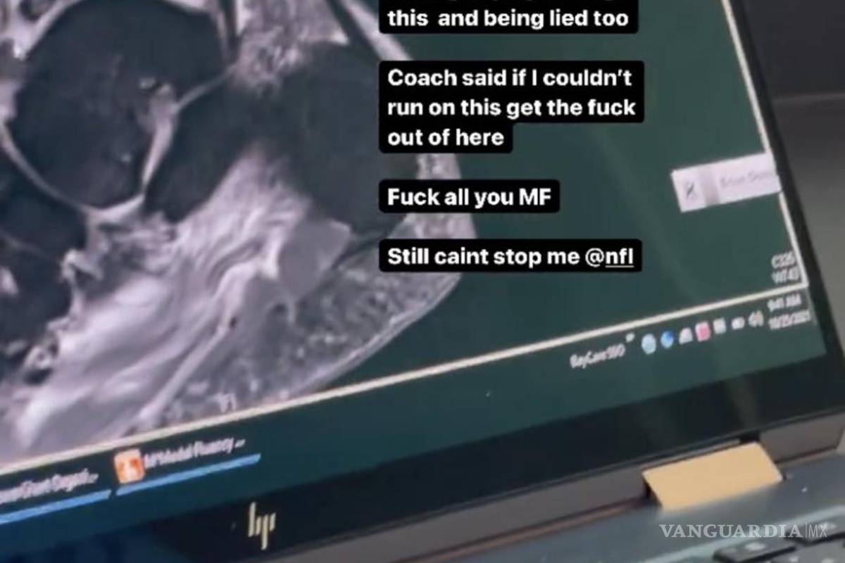$!Brown posteó la imagen de una radiografía y una serie de mensajes contra los Bucs.