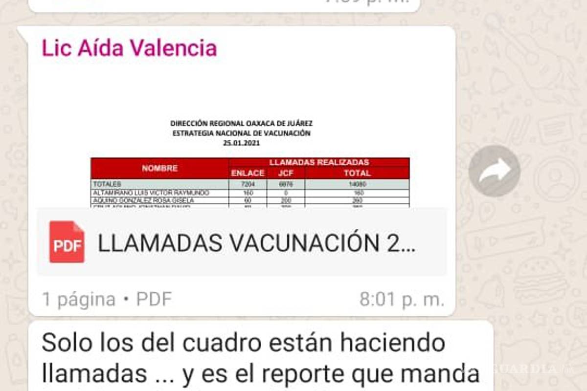 $!Evidencian a subdelegada de Bienestar en Oaxaca ‘apartando’ vacunas para Servidores de la Nación