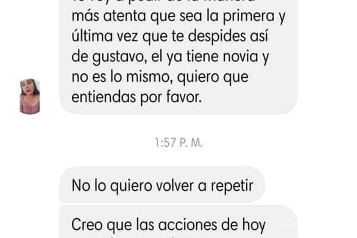 $!"Que sea la última vez que te despides así de Gustavo, él ya tiene novia", amor 'tóxico' se viraliza