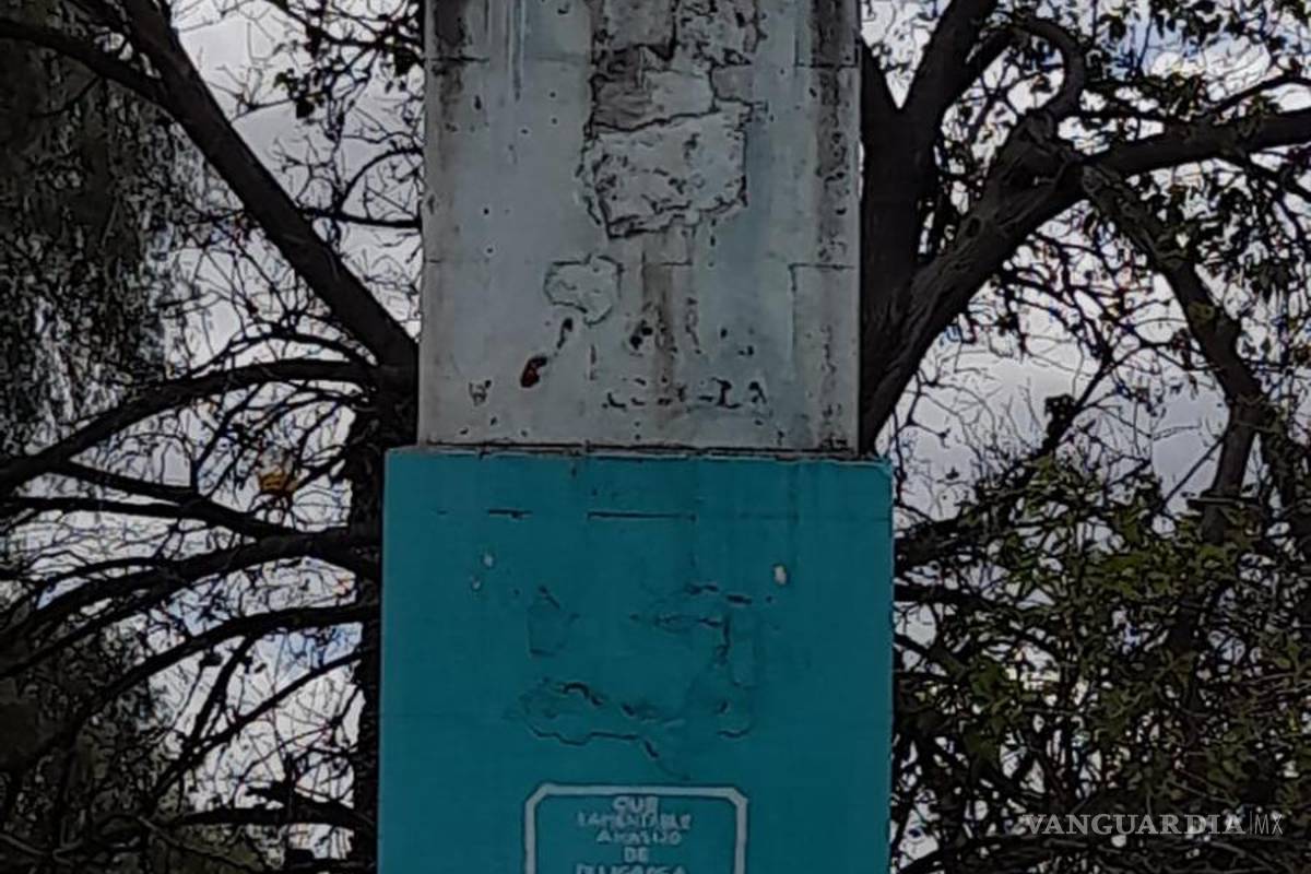 $!Así luce actualmente el pedestal, con una extraña estatua en la parte superior.