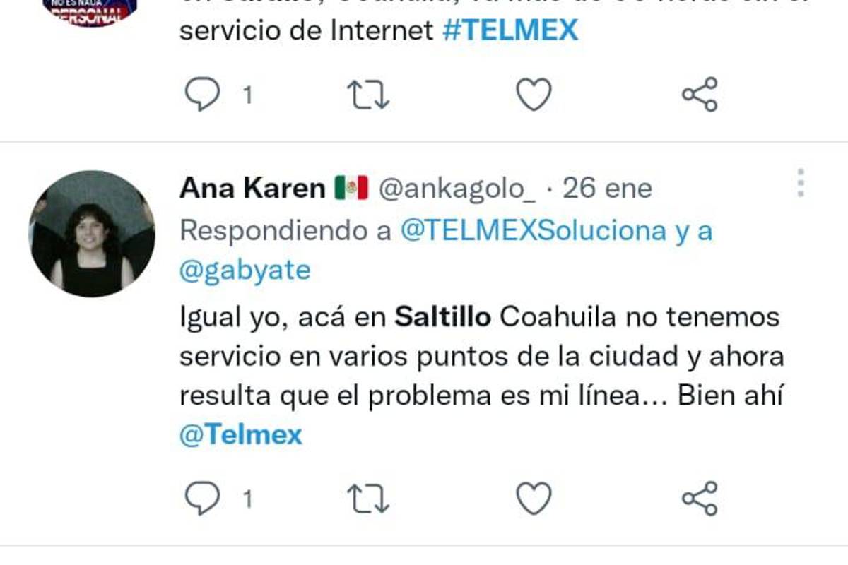Usuarios de Saltillo reportan fallas en Telmex; son casos aislados señala compañía