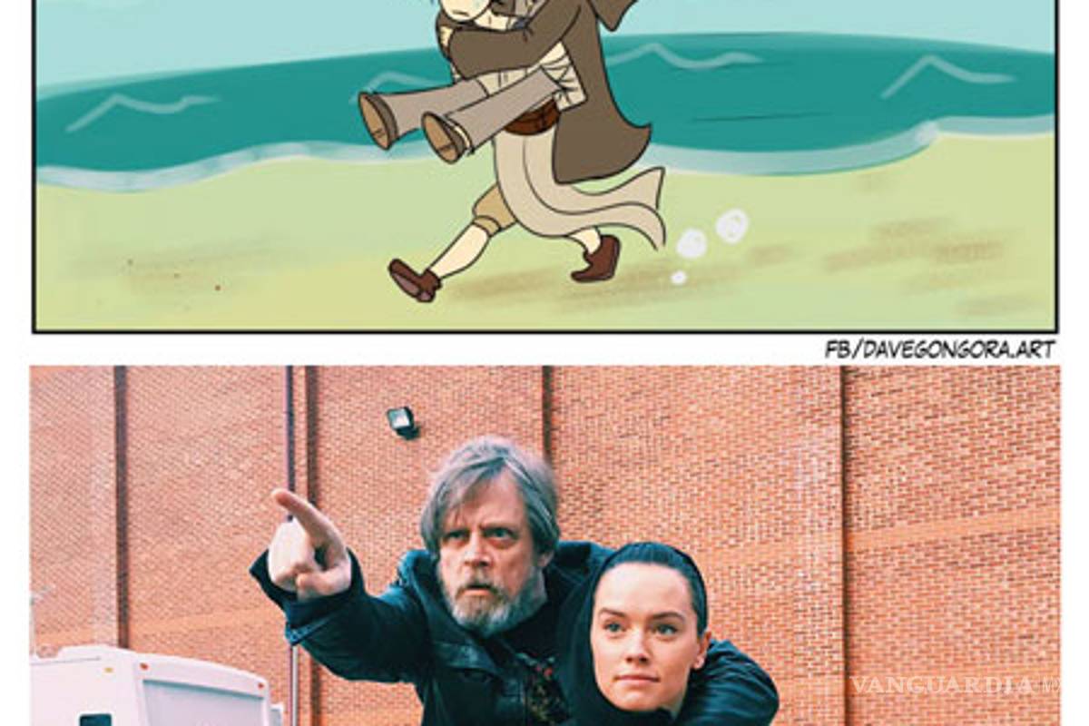 $!Mark Hamill y Daisy Ridley 'homenajean' escena de Yoda y Luke