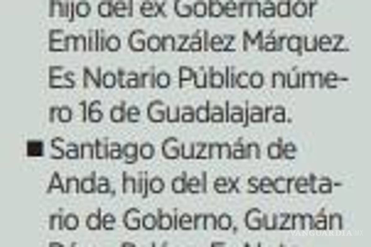$!Conceden notarías a hijos de políticos en Jalisco