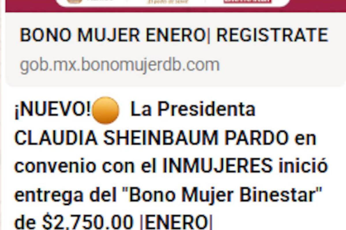 $!Secretaría de las Mujeres desmiente presunto Bono Mujeres Bienestar de 2 mil 750 pesos