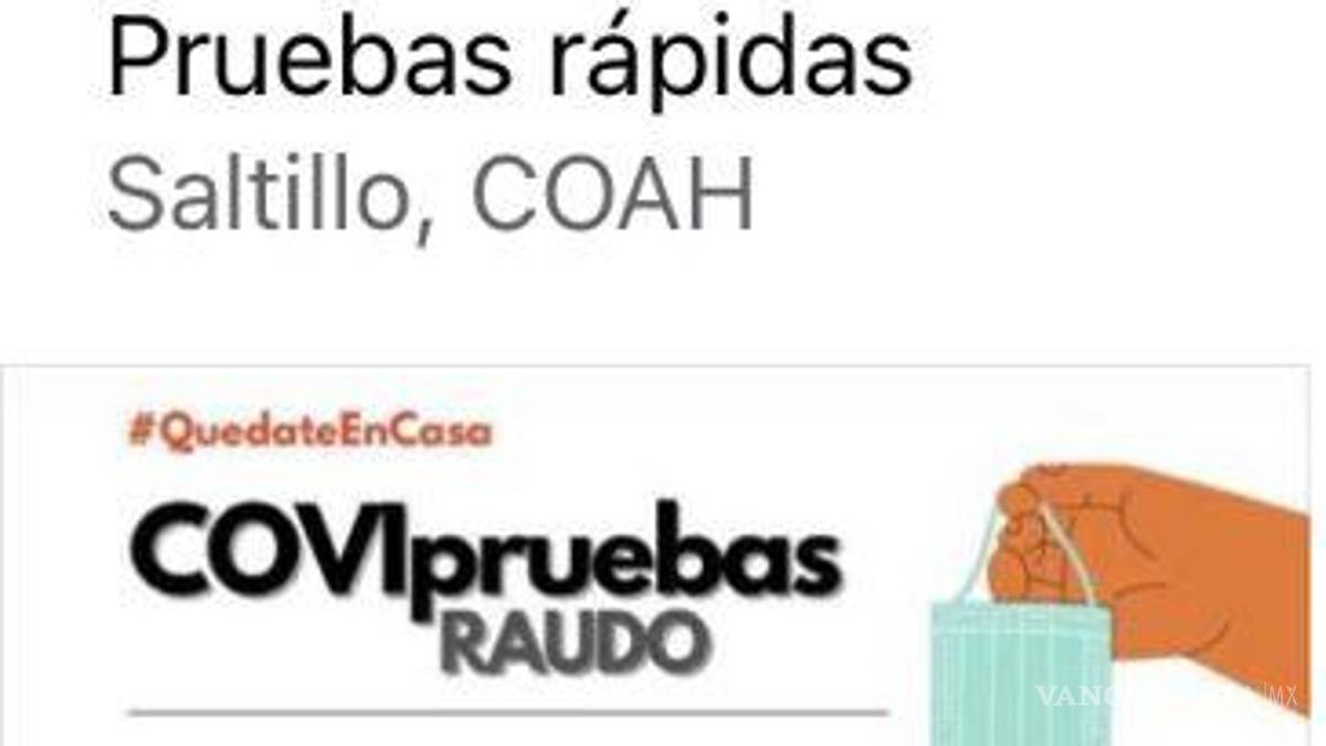 Venden en la red pruebas rápidas antiCOVID hasta en 80 pesos