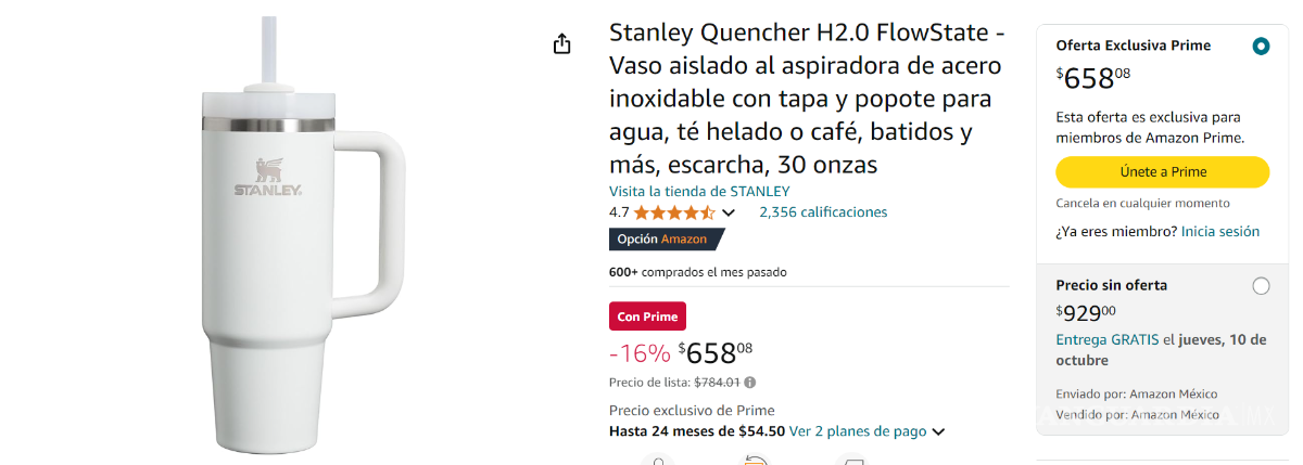 $!Amazon Prime Big Deal Days: este es el Stanley Quencher que puedes encontrar en descuento