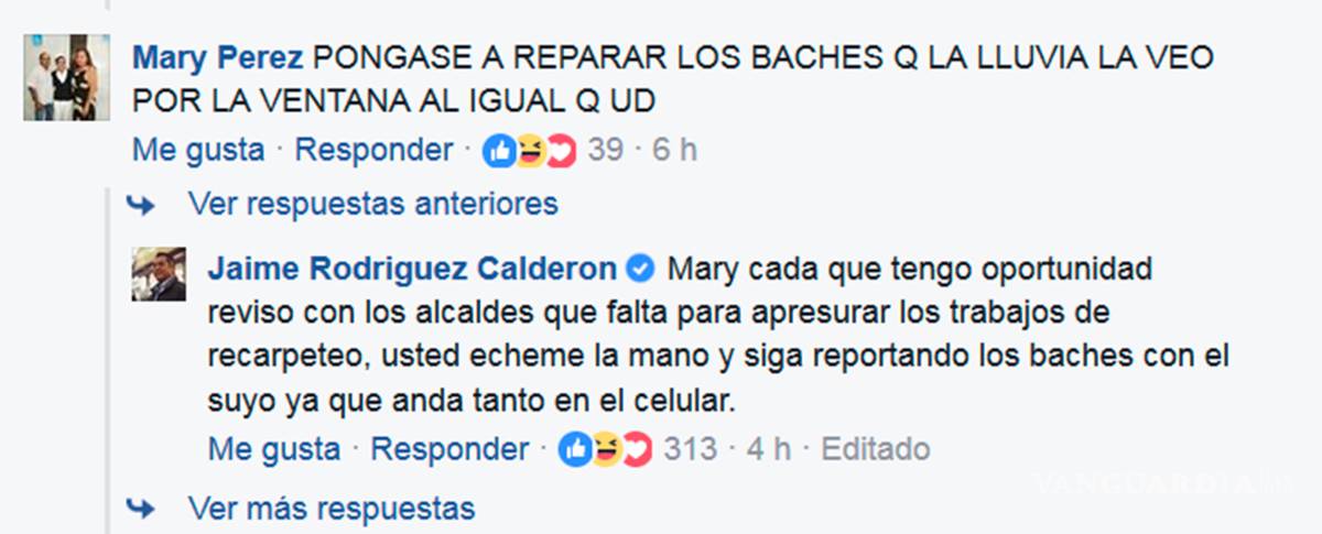 $!"El Bronco" publica fotografía sobre las lluvias en NL y en redes lo tunden