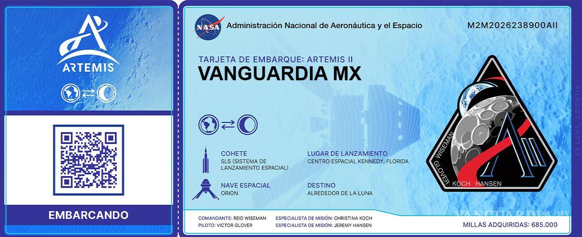 $!Pase de abordaje para la misión Artemis II