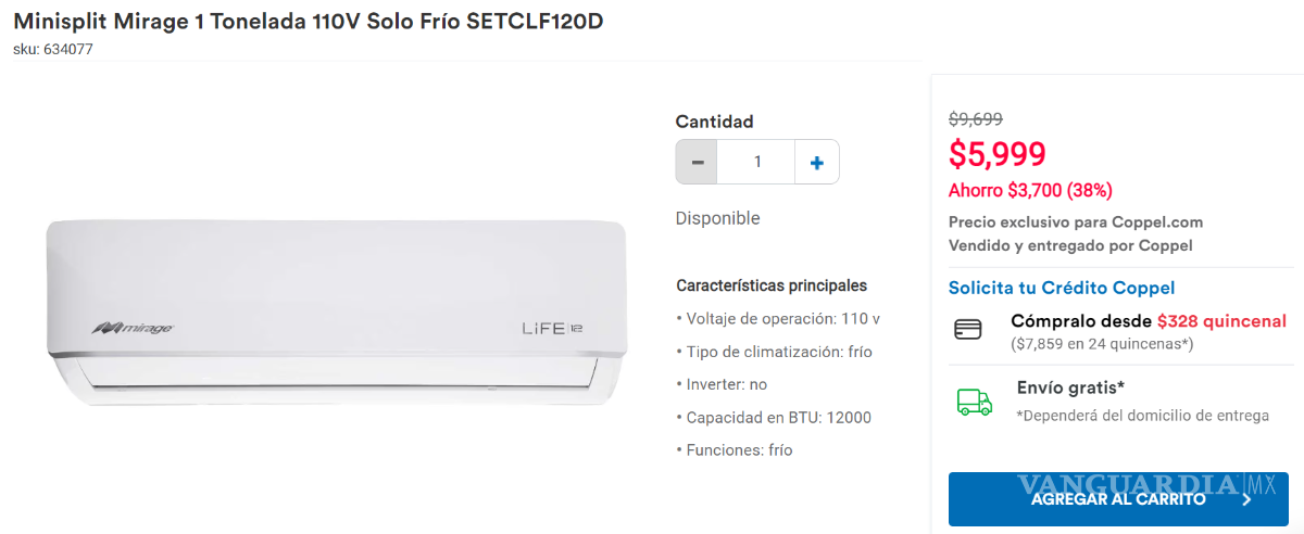 $!Coppel: Estos son los aires acondicionados con los mejores descuentos para enfrentar el calor de la Canícula