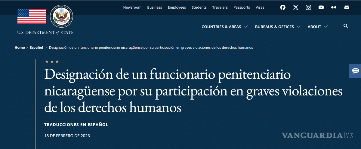 $!EU sanciona a director de prisión de máxima seguridad de Nicaragua por violación de derechos humanos