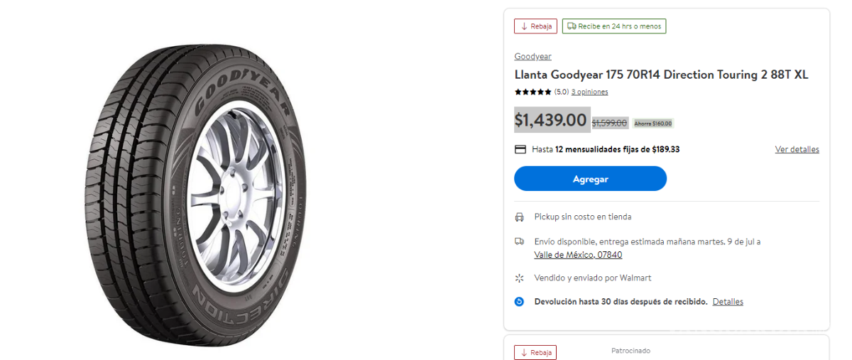 $!Michelin, Continental, Goodyear... Estos son los mejores descuentos en neumáticos que ofrece Walmart