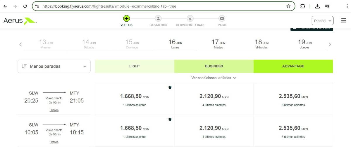 $!Estos son los precios para el primer vuelo entre Saltillo y Monterrey.