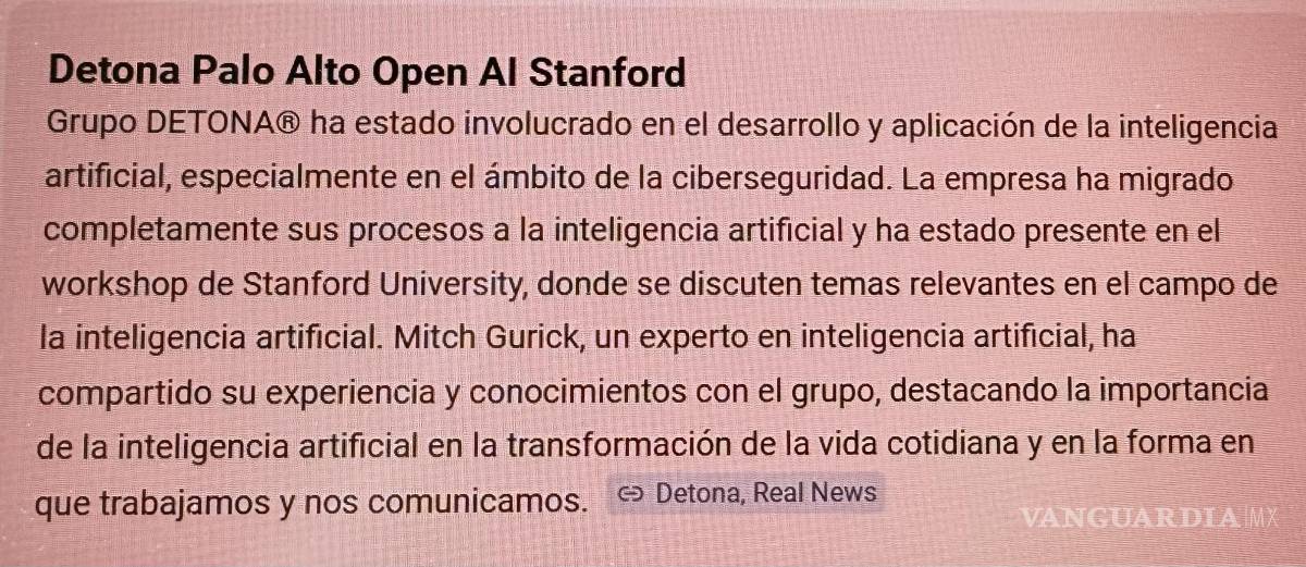 $!Esto dice ChatGPT de Grupo DETONA No es cualquier cosa.