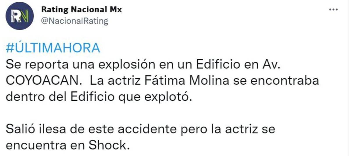 $!Rating Nacional Mx aseguró que salió ilesa pero que está en estado de shock.