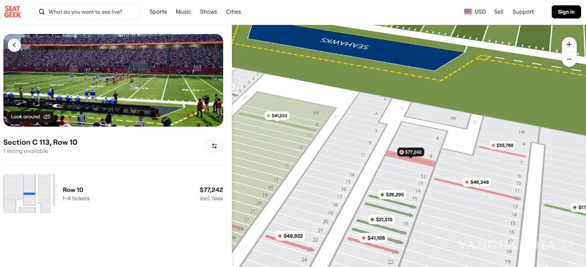 $!Los boletos en puntos cercanos al terreno de juego se acercan a los 80 mil dólares y algunos están por agotarse.