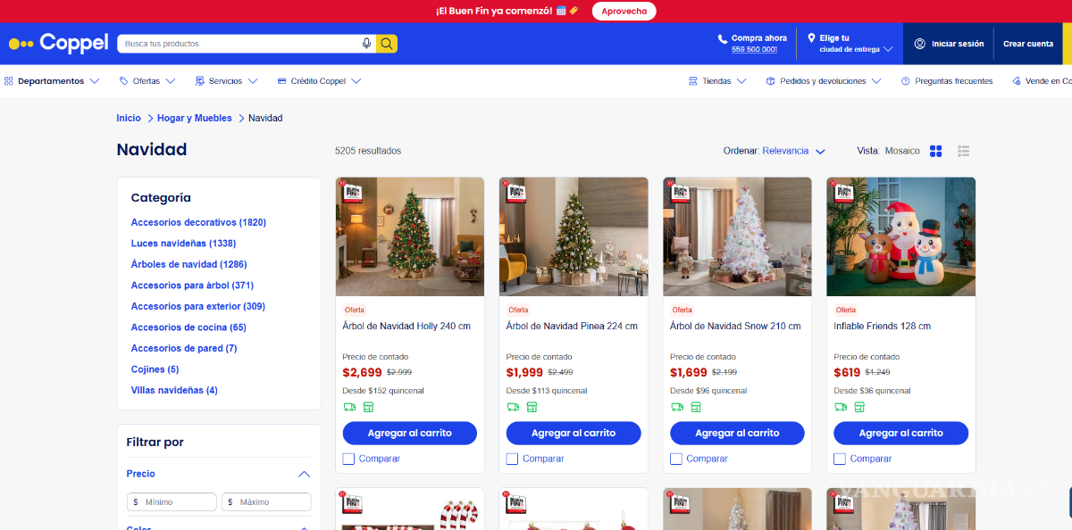 $!Liverpool, Amazon y Coppel ponen en descuento artículos de Navidad por el Buen Fin 2025