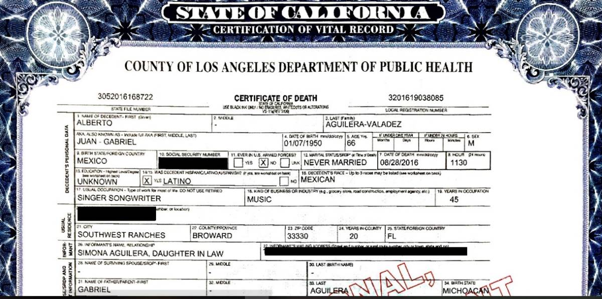 $!Juan Gabriel está muerto y supuesto documento forense lo comprueba