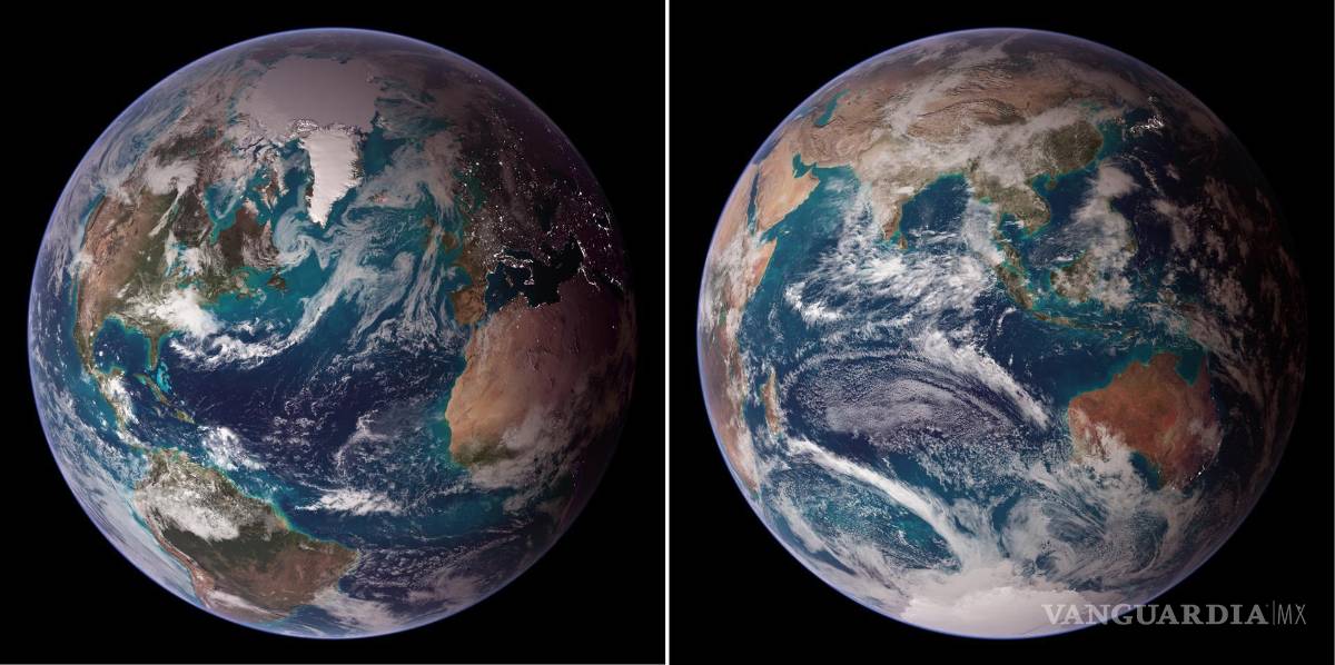 $!Los hemisferios occidental (i) y oriental (d) del globo terráqueo. Una misión sin precedentes, capaz de anticiparse a desastres naturales y de medir la Tierra al milímetro, así describen los expertos de la NASA el satélite NISAR.