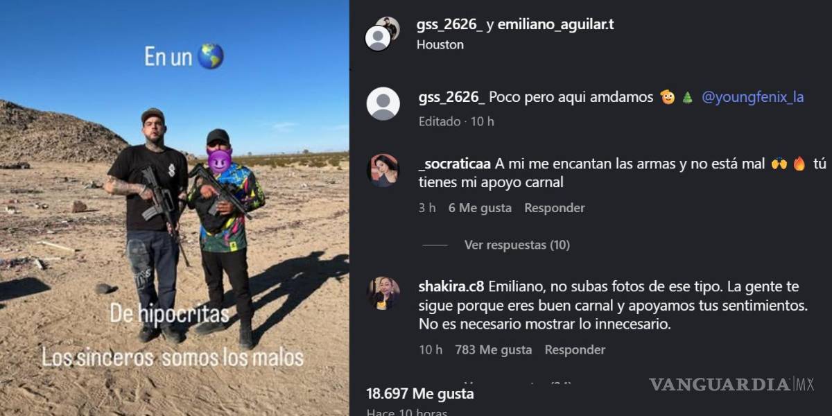 $!Tunden a Emiliano Aguilar por posar con armas y hacer live con gorra del CJNG