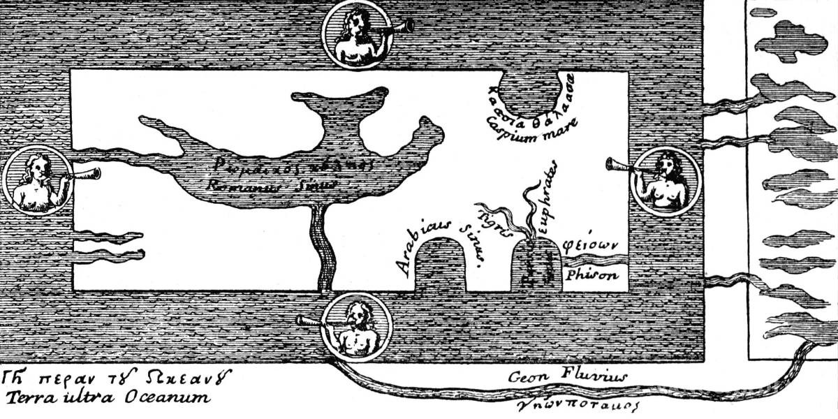 $!Mapa de Cosmas de Alejandría. EFE/Penguin Random House Grupo Editorial