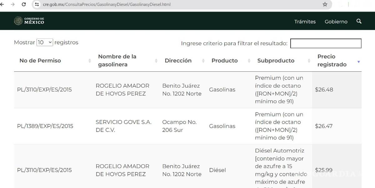 $!Esta es la gasolinera en Allende que vende la Premium en 26.48 pesos.