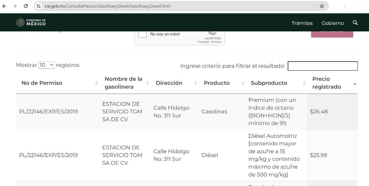 $!También en Villa Unión se cotizó el combustible en este precio.
