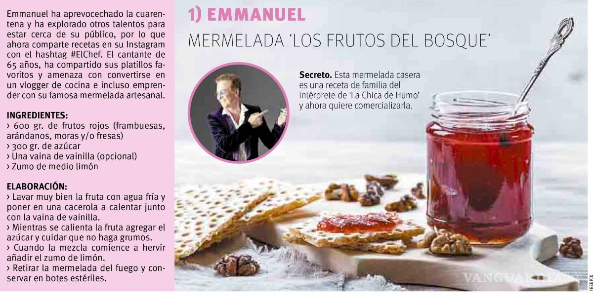 $!Desde Emmanuel hasta Beyoncé, recetas para cocinar como toda una celebridad