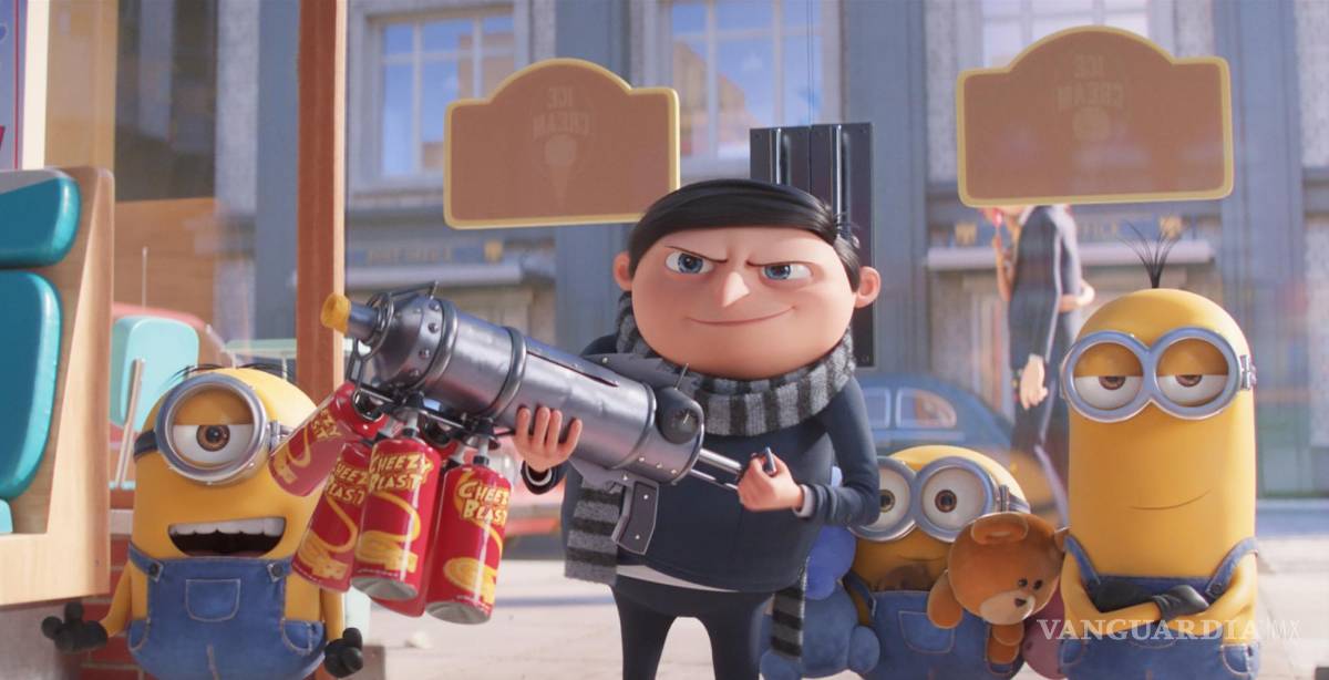 $!En esta imagen difundida por Universal Pictures, los personajes de Stuart, Gru, Bob y Kevin en una escena de Minions: The Rise of Gru. (Illumination Entertainment/Universal Pictures vÃ­a AP)