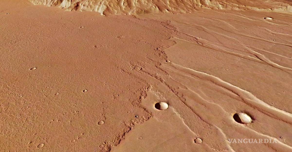$!Fotografía facilitada por la Agencia Espacial Europea (ESA) de extintos ríos de lava en Marte.