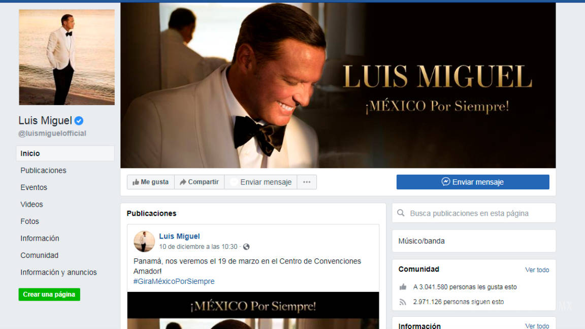 &quot;Hackean&quot; cuenta de Facebook de Luis Miguel
