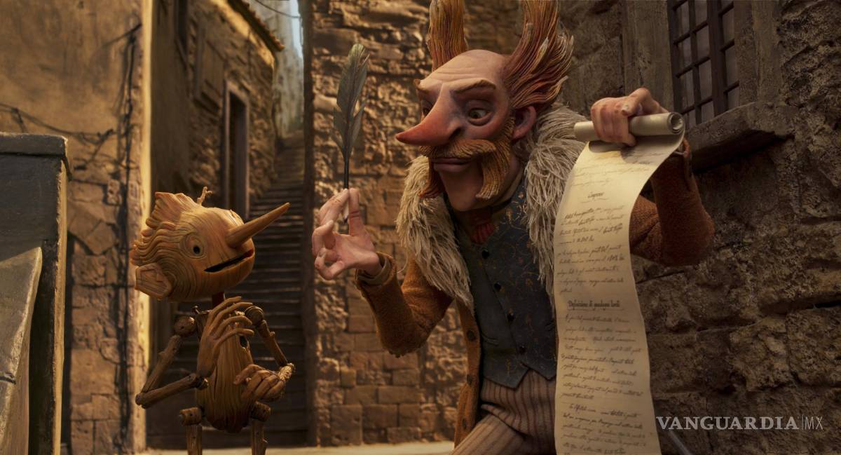 $!En esta imagen proporcionada por Netflix, Pinocho, con la voz de Gregory Mann, izquierda, y el conde Volpe, con la voz de Christoph Waltz, en una escena de Guillermo del Toro's Pinocchio (“Pinocho de Guillermo del Toro”). (Netflix via AP)