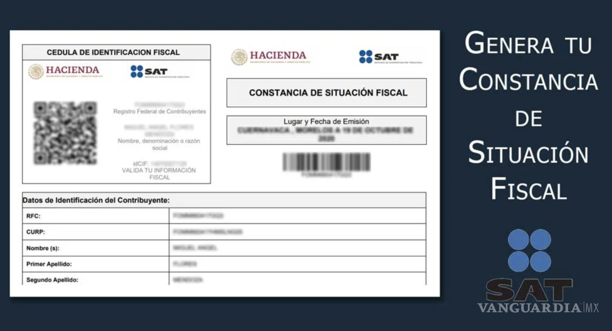 $!La Constancia de Situación Fiscal es un documento emitido por el Servicio de Administración Tributaria (SAT).