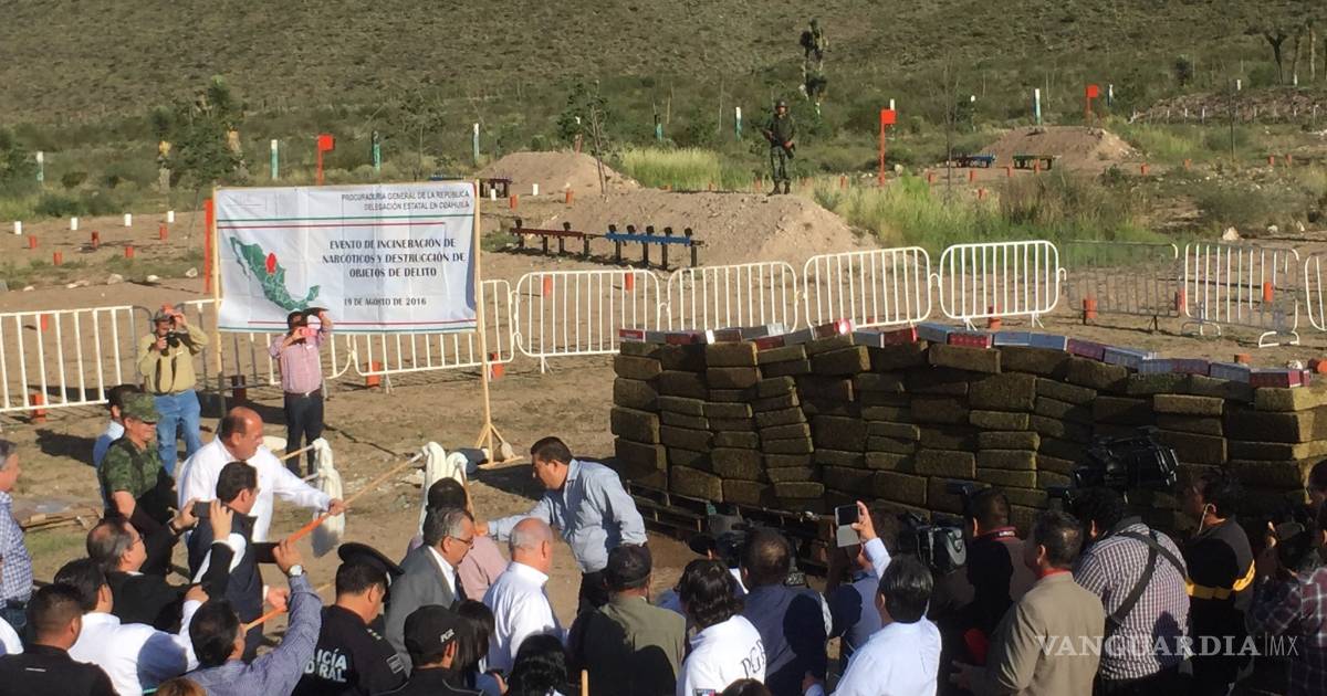 Incineran drogas y objetos de delito en Coahuila