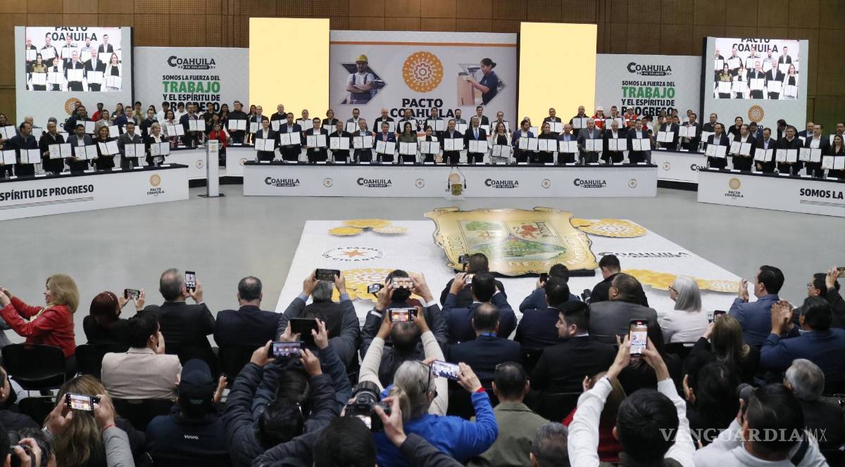 $!Firman Pacto Coahuila 2024 para impulsar productividad y estabilidad laboral