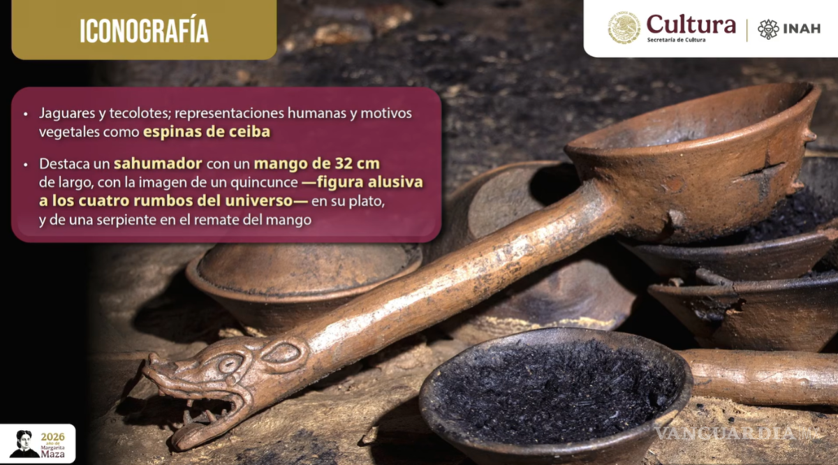 $!INAH presenta hallazgo de Cueva Mundo Zoque con 13 ofrendas y 179 piezas prehispánicas
