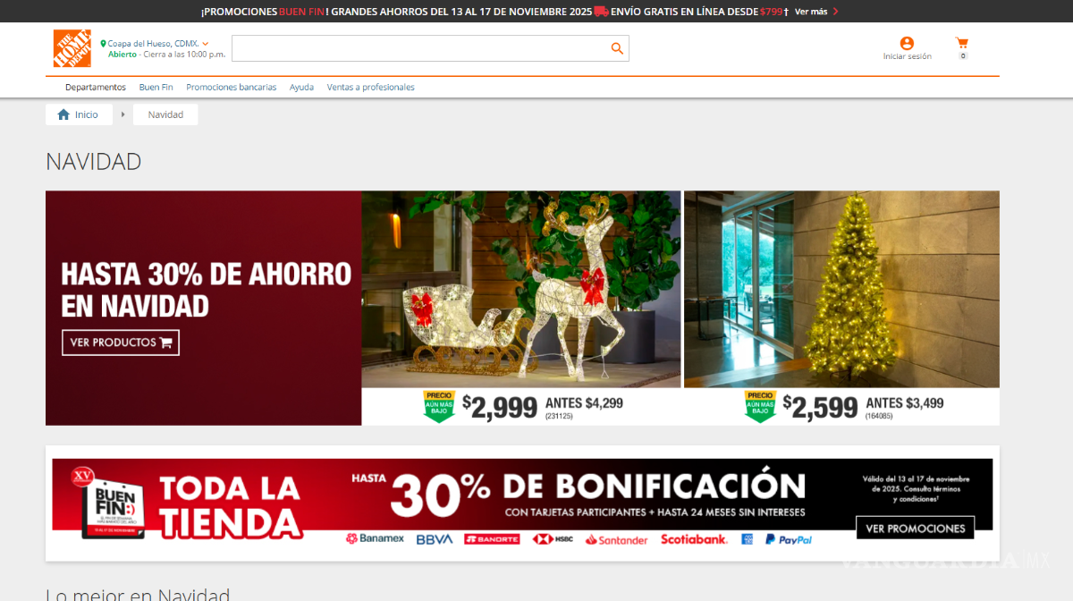 $!Liverpool, Amazon y Coppel ponen en descuento artículos de Navidad por el Buen Fin 2025