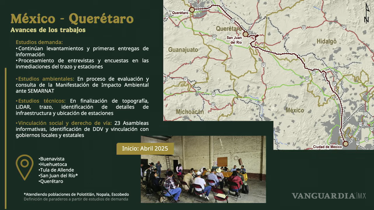 $!Avanza el proyecto del tren de pasajeros Saltillo - Nuevo Laredo; presentan paraderos preliminares